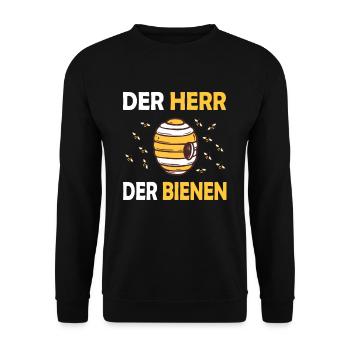 Bienenzucht und Honig - Unisex Pullover - Schwarz - Vorne - Alina (178cm) & Michal (187cm)