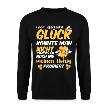 Bienenzucht und Honig - Unisex Pullover - Schwarz - Vorne - Alina (178cm) & Michal (187cm)