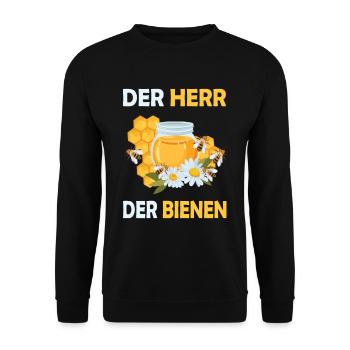Bienenzucht und Honig - Unisex Pullover - Schwarz - Vorne - Alina (178cm) & Michal (187cm)