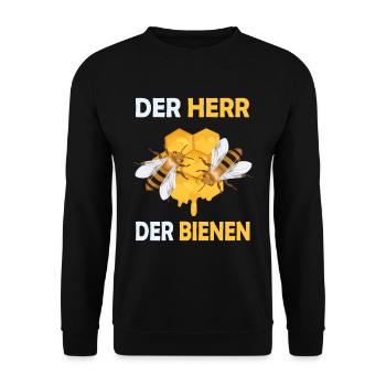 Bienenzucht und Honig - Unisex Pullover - Schwarz - Vorne - Alina (178cm) & Michal (187cm)
