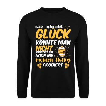 Bienenzucht und Honig - Unisex Pullover - Schwarz - Vorne - Alina (178cm) & Michal (187cm)