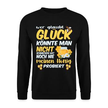 Bienenzucht und Honig - Unisex Pullover - Schwarz - Vorne - Alina (178cm) & Michal (187cm)