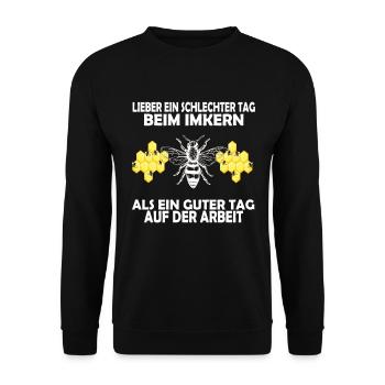 Bienenzucht und Honig - Unisex Pullover - Schwarz - Vorne - Alina (178cm) & Michal (187cm)