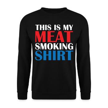 BBQ Smoker Saying - This Is My Meat Smoking - Unisex Sweatshirt - black - Front - Alina (178cm) & Michal (187cm)