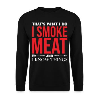 Fumeur de barbecue C’est ce que je fais Je fume de la viande et je sais - Sweat-shirt Unisexe - noir - Devant - Alina (178cm) & Michal (187cm)