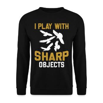 Fauconnier Je joue avec des objets tranchants - Sweat-shirt Unisexe - noir - Devant - Alina (178cm) & Michal (187cm)