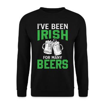 La Saint-Patrick dit que je suis irlandais depuis beaucoup - Sweat-shirt Unisexe - noir - Devant - Alina (178cm) & Michal (187cm)