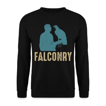 Falconer Falconry Birding - Unisex Sweatshirt - black - Front - Alina (178cm) & Michal (187cm)