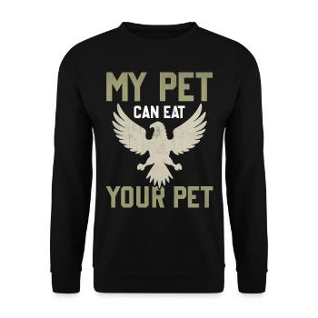 Fauconnerie Fauconnier Mon animal peut manger votre animal de compagnie - Sweat-shirt Unisexe - noir - Devant - Alina (178cm) & Michal (187cm)