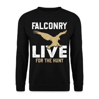 Falconer Falconry Live For The Hunt - Unisex Sweatshirt - black - Front - Alina (178cm) & Michal (187cm)