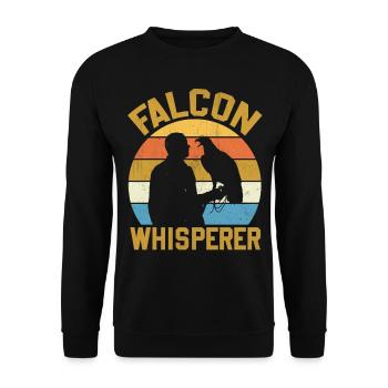 Falcon Whisperer Falconry - Unisex Sweatshirt - black - Front - Alina (178cm) & Michal (187cm)
