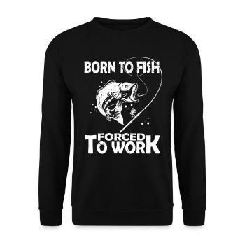Angeln Opa papa - Unisex Pullover - Schwarz - Vorne - Alina (178cm) & Michal (187cm)