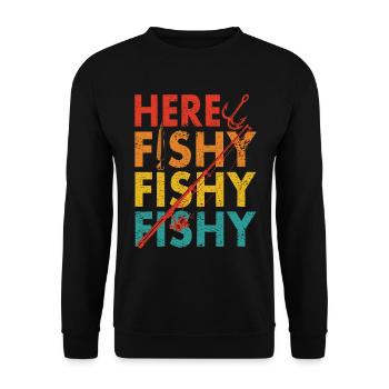 Angeln Opa papa - Unisex Pullover - Schwarz - Vorne - Alina (178cm) & Michal (187cm)