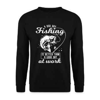 Idée unique pour la pêche - Sweat-shirt Unisexe - noir - Devant - Alina (178cm) & Michal (187cm)