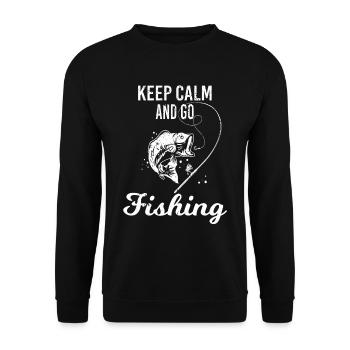 Angeln Opa papa - Unisex Pullover - Schwarz - Vorne - Alina (178cm) & Michal (187cm)