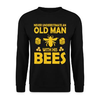 Bienenzucht und Honig - Unisex Pullover - Schwarz - Vorne - Alina (178cm) & Michal (187cm)