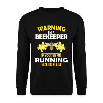 Bienenzucht und Honig - Unisex Pullover - Schwarz - Vorne - Alina (178cm) & Michal (187cm)