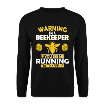 Bienenzucht und Honig - Unisex Pullover - Schwarz - Vorne - Alina (178cm) & Michal (187cm)