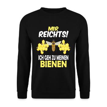 Bienenzucht und Honig - Unisex Pullover - Schwarz - Vorne - Alina (178cm) & Michal (187cm)