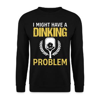 Slogan de dicton de pickleball - Je pourrais avoir un dinking - Sweat-shirt Unisexe - noir - Devant - Alina (178cm) & Michal (187cm)