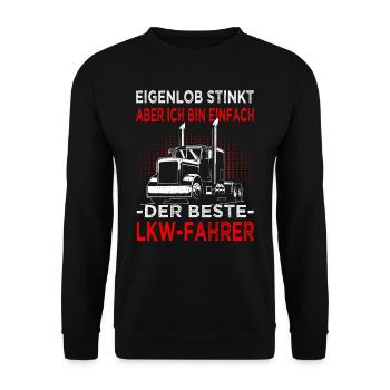 Ich bin einfach der beste Lkw Fahrer - Trucker - Unisex Pullover - Schwarz - Vorne - Alina (178cm) & Michal (187cm)