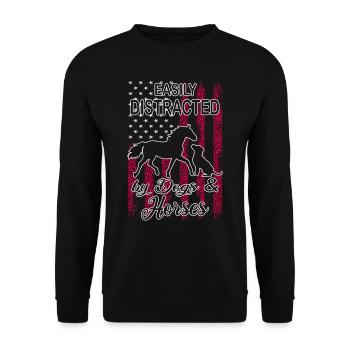 Cheval & Chien - Horse Girls - Western Riding - Sweat-shirt Unisexe - noir - Devant - Alina (178cm) & Michal (187cm)