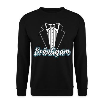 Bräutigam Kostüm JGA T-Shirt Herren - Unisex Pullover - Schwarz - Vorne - Alina (178cm) & Michal (187cm)