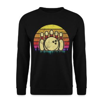 Lustiges Bowling Gruppenoutfit und cooles Bowling - Unisex Pullover - Schwarz - Vorne - Alina (178cm) & Michal (187cm)
