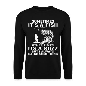 Drôle de conception de pêche Femmes Pêcheurs - Sweat-shirt Unisexe - noir - Devant - Alina (178cm) & Michal (187cm)