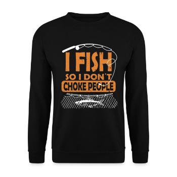 Funny Fishing Design Fisherman - Unisex Sweatshirt - black - Front - Alina (178cm) & Michal (187cm)