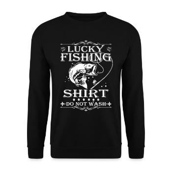 Funny Fishing Design Fisherman - Unisex Sweatshirt - black - Front - Alina (178cm) & Michal (187cm)