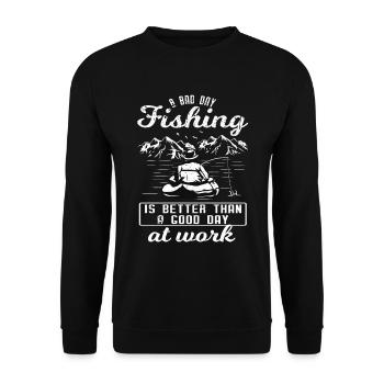 Drôle de conception de pêche Pêcheur - Sweat-shirt Unisexe - noir - Devant - Alina (178cm) & Michal (187cm)