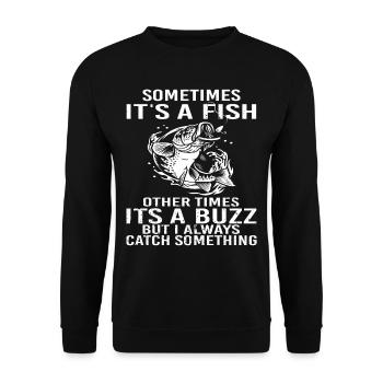 Funny Fishing Design Fisherman - Unisex Sweatshirt - black - Front - Alina (178cm) & Michal (187cm)