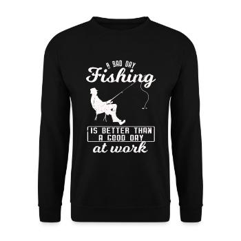 Drôle de conception de pêche Femmes Pêcheurs - Sweat-shirt Unisexe - noir - Devant - Alina (178cm) & Michal (187cm)