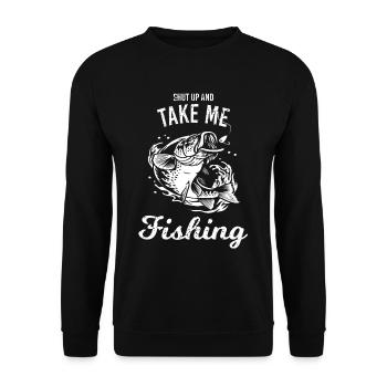 Funny Fishing Design Fisherman - Unisex Sweatshirt - black - Front - Alina (178cm) & Michal (187cm)