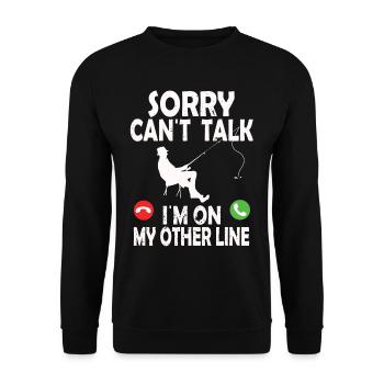 Drôle de conception de pêche Pêcheur - Sweat-shirt Unisexe - noir - Devant - Alina (178cm) & Michal (187cm)