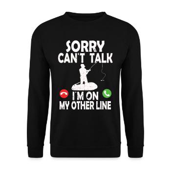 Drôle de conception de pêche Pêcheur - Sweat-shirt Unisexe - noir - Devant - Alina (178cm) & Michal (187cm)