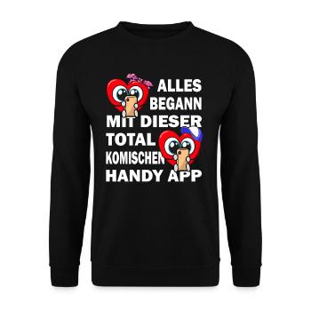 Valentinstag - Jahrestag - Verliebte Paare - Unisex Pullover - Schwarz - Vorne - Alina (178cm) & Michal (187cm)