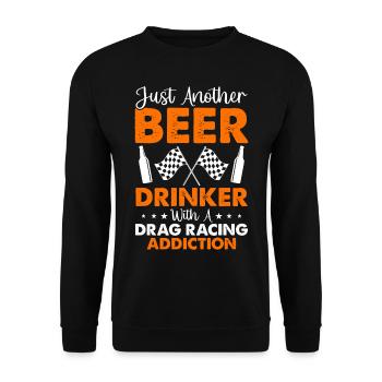 Juste un autre buveur de bière avec un addic de course de dragster - Sweat-shirt Unisexe - noir - Devant - Alina (178cm) & Michal (187cm)