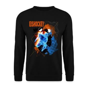Eishockey Spieler Eishockeyspieler Neon Bunt - Unisex Pullover - Schwarz - Vorne - Alina (178cm) & Michal (187cm)