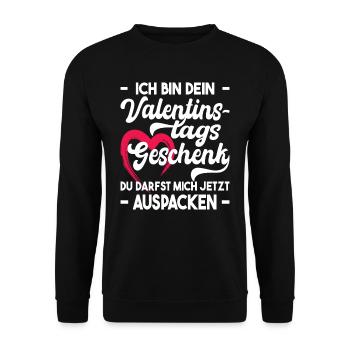 Valentinstag - Jahrestag - Verliebte Paare - Unisex Pullover - Schwarz - Vorne - Alina (178cm) & Michal (187cm)