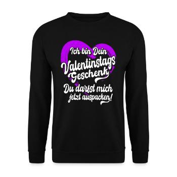 Valentinstag - Jahrestag - Verliebte Paare - Unisex Pullover - Schwarz - Vorne - Alina (178cm) & Michal (187cm)