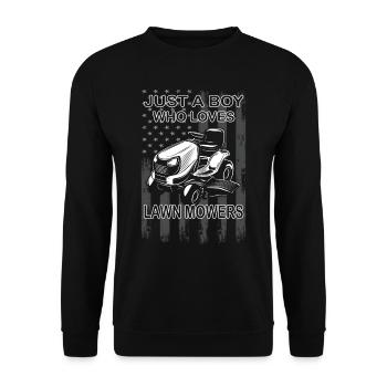 Tonte de pelouse - Entretien de pelouse - Jardinier - Jardinier - Sweat-shirt Unisexe - noir - Devant - Alina (178cm) & Michal (187cm)