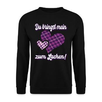 Valentinstag - Jahrestag - Verliebte Paare - Unisex Pullover - Schwarz - Vorne - Alina (178cm) & Michal (187cm)