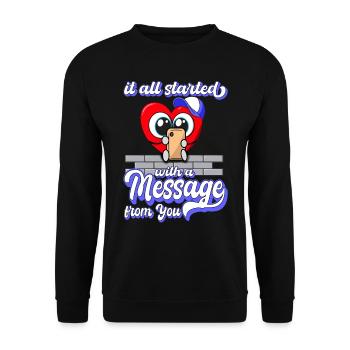 Valentine's Day - Anniversary - Carnival - Unisex Sweatshirt - black - Front - Alina (178cm) & Michal (187cm)