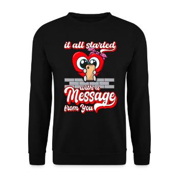 Valentine's Day - Anniversary - Carnival - Unisex Sweatshirt - black - Front - Alina (178cm) & Michal (187cm)