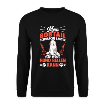 Bobtail ronfle bruyamment Old English Sheepdog - Sweat-shirt Unisexe - noir - Devant - Alina (178cm) & Michal (187cm)