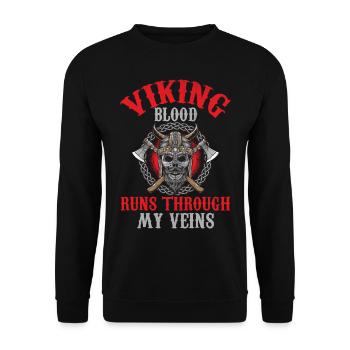 Le sang viking coule dans mes veines - Sweat-shirt Unisexe - noir - Devant - Alina (178cm) & Michal (187cm)
