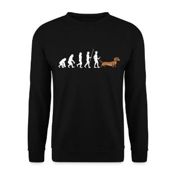 Dachshund Geschenk Dixie Wiener Doxie Dackel - Unisex Pullover - Schwarz - Vorne - Alina (178cm) & Michal (187cm)
