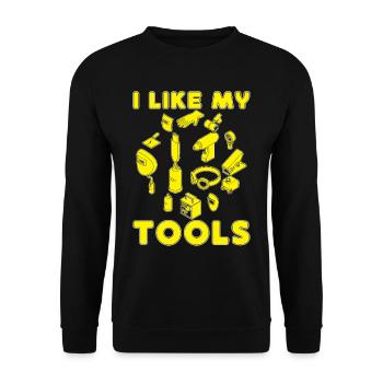 I Like My Tools Welding Stuff Welders Gift Idea - Unisex Pullover - Schwarz - Vorne - Alina (178cm) & Michal (187cm)